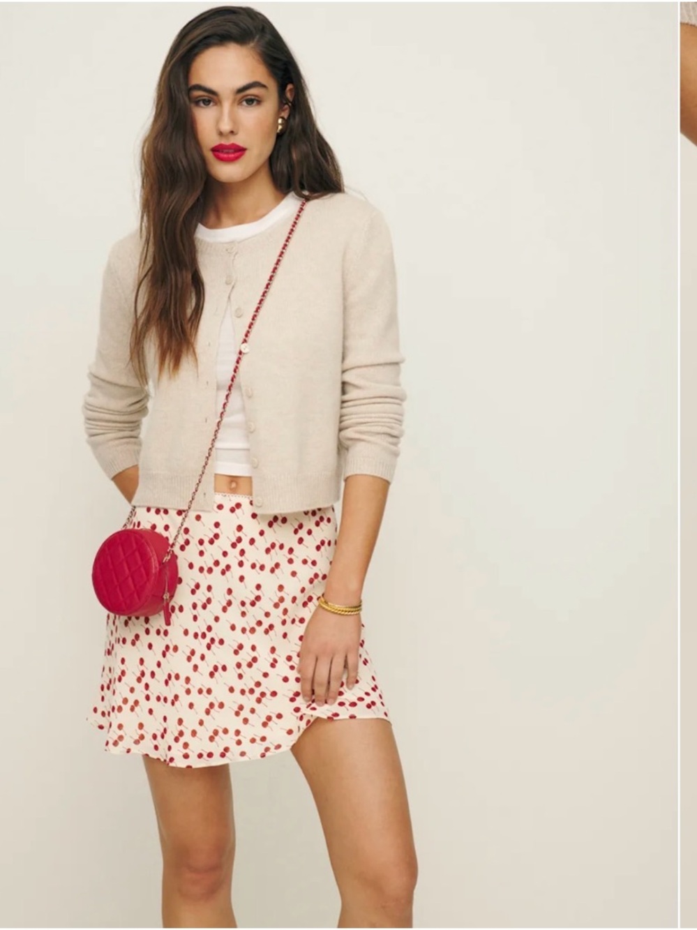 Reformation Brandy Skirt Cherry Pudding